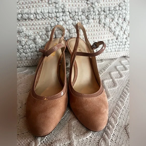 Nine West Tan Suede Heels Closed Toe  Sling Back Women’s 7.5 - Picture 7 of 10